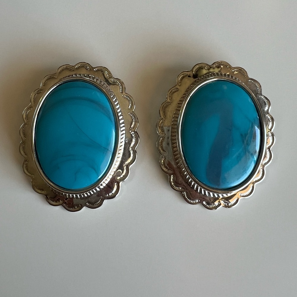 Vintage Large Concho Earrings